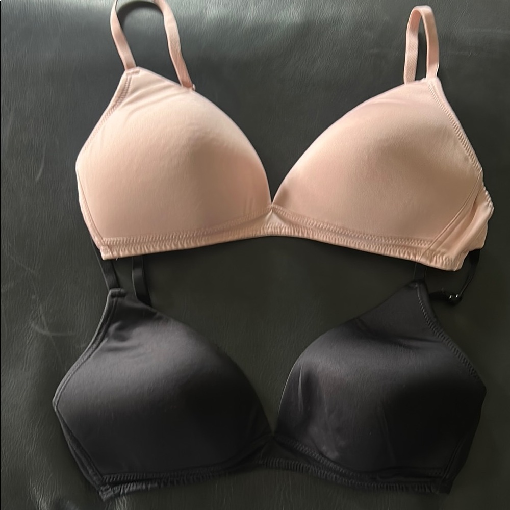 Maidenform Intimates Pink and Black Bras with Smooth Molded Cups